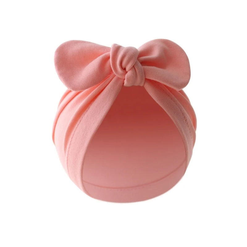 Infant Beanie Hat Baby Turban Hat Big Bow Bone-less Hat Soft Headwear for Babies 0-12M Girl Boys Breathable Hospital Hat