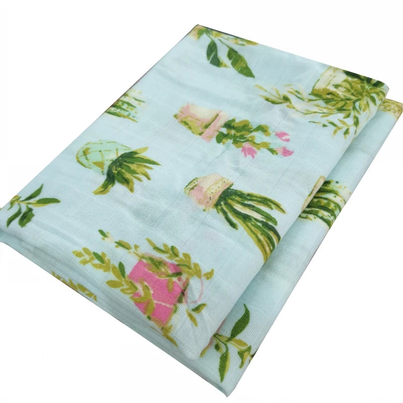 Organic Cotton/Bamboo Cotton Muslin Swaddles Wrap Burpy Towel Scarf Bibs Muslin Baby Blankets Newborn Diaper Pielucha 60*60cm