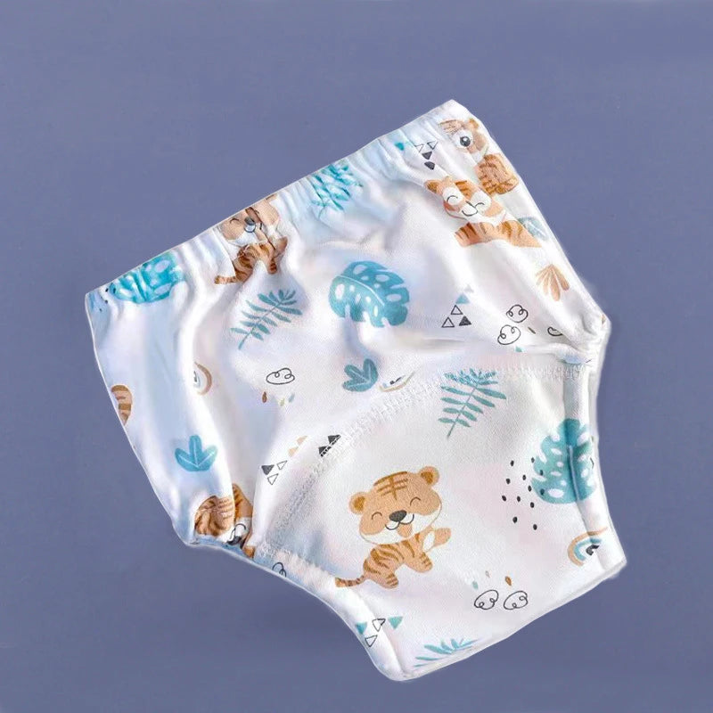 Baby Waterproof Reusable Training Pants 6 Layers Cotton Baby Diaper Cute Infant Shorts Nappies Panties Nappy Changing Underwear