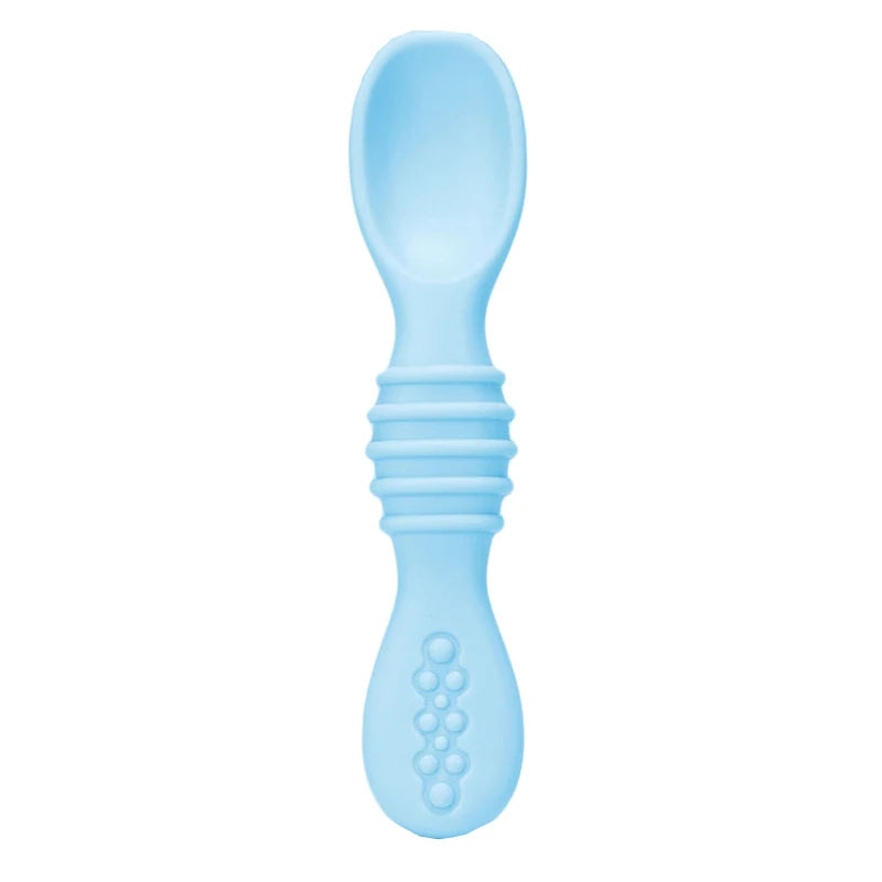 Baby Spoon Forks Set Food Grade Silicone Sticky Spoon Children Cutlery Training Spoon Kids Feeding Tableware Kitchen Accessories