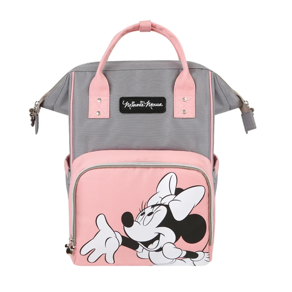 Disney Baby Diaper Backpack Moms Baby Nursing Bag Mother Maternity Nappy Changing Bag Travel Stroller USB Heating Mickey Series
