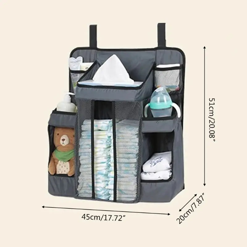 2024 New Baby Bed Diaper Hanging Holder Infant Bedding Nursing Storage Bag Crib Organizer