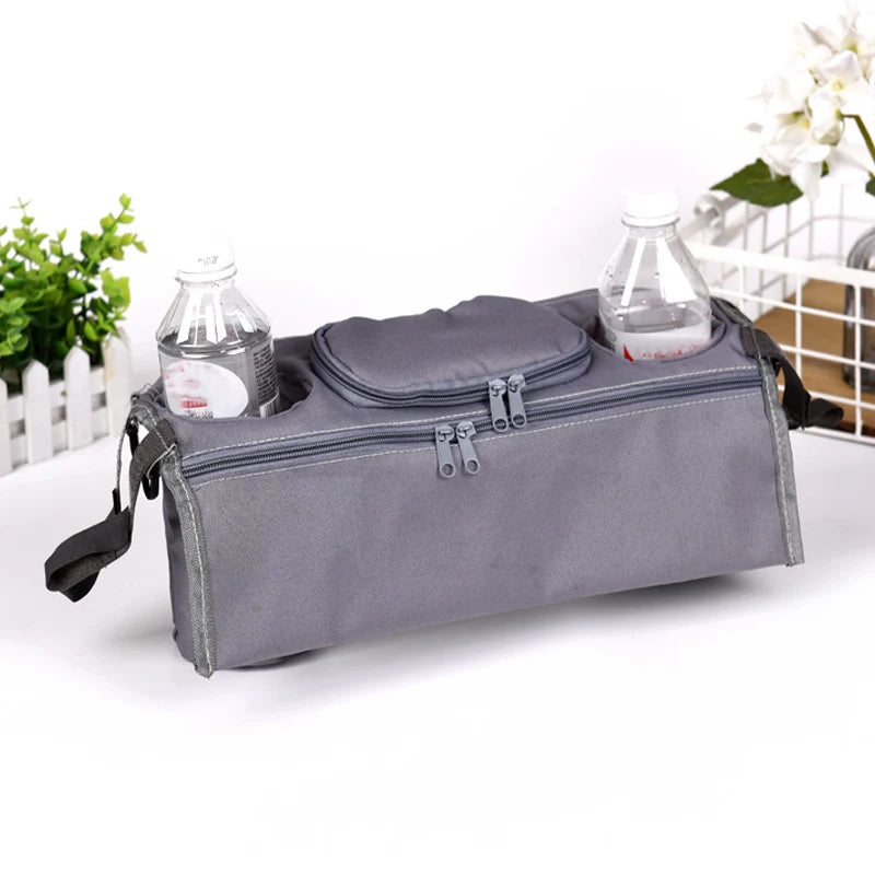 Stroller Organizer with Insulated Cup Holder By Detachable Phone Bag Shoulder Strap Fits for Stroller Baby Stroller Accessories