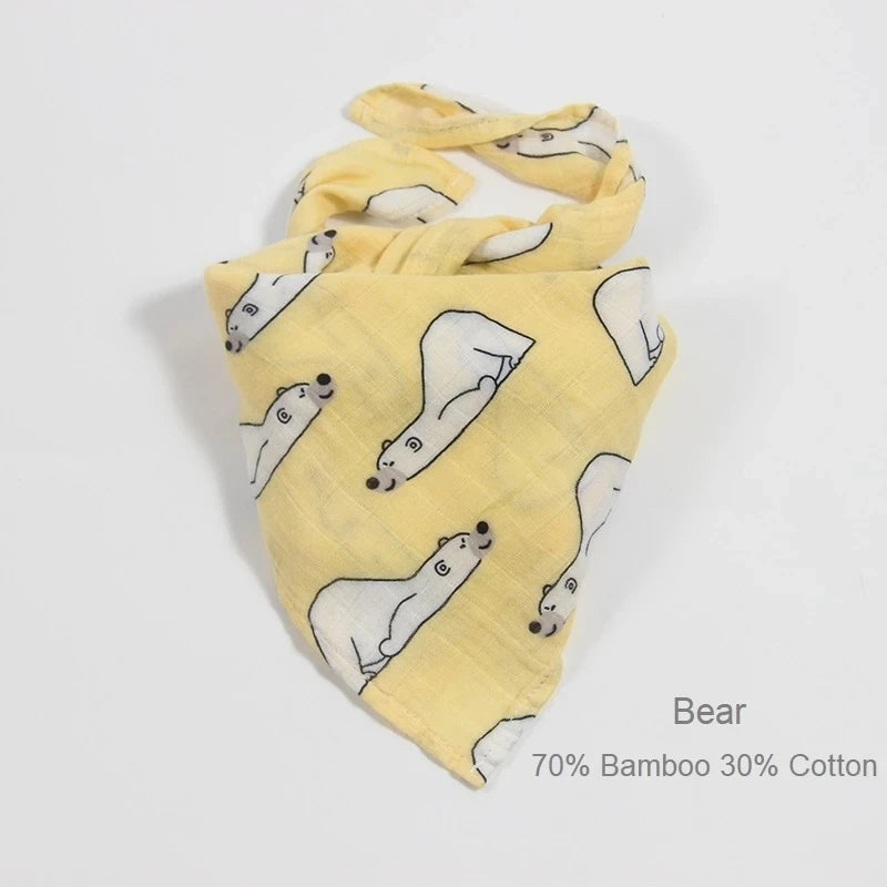 Organic Cotton/Bamboo Cotton Muslin Swaddles Wrap Burpy Towel Scarf Bibs Muslin Baby Blankets Newborn Diaper Pielucha 60*60cm
