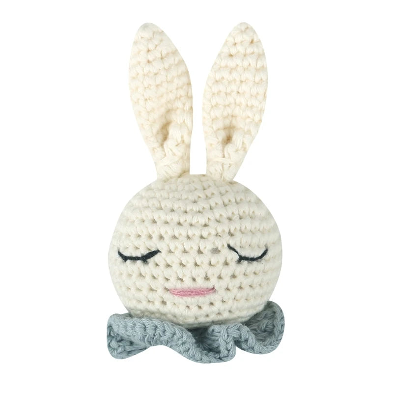 Handmade Crochet Bear Animal elephant Head Knitting Beads DIY Baby Pacifier Chain Chewable Accessories Newborn Teether Toy