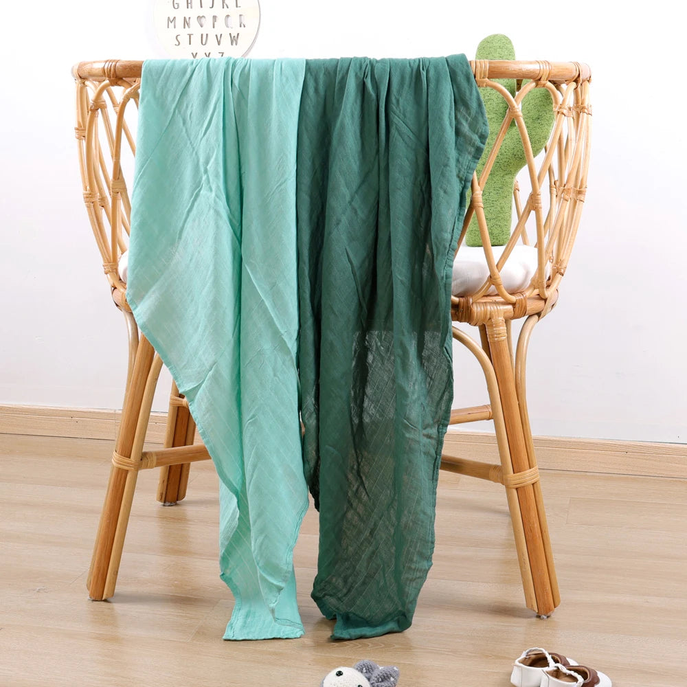 Kangobaby 2Pieces/Set 70% Bamboo+30% Soft Cotton Baby Swaddle Wraps Cotton Baby Muslin Blankets Newborn 100% Bamboo Muslin Quilt