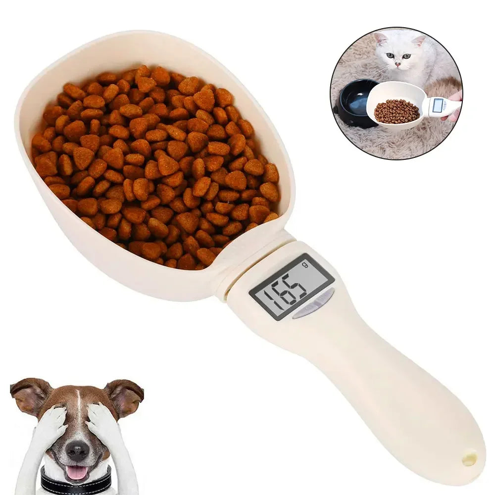 Digital Scale with LED Display for Pet Food, Measuring Scoop for Dog and Cat Food, Measuring Cup for Kitchen