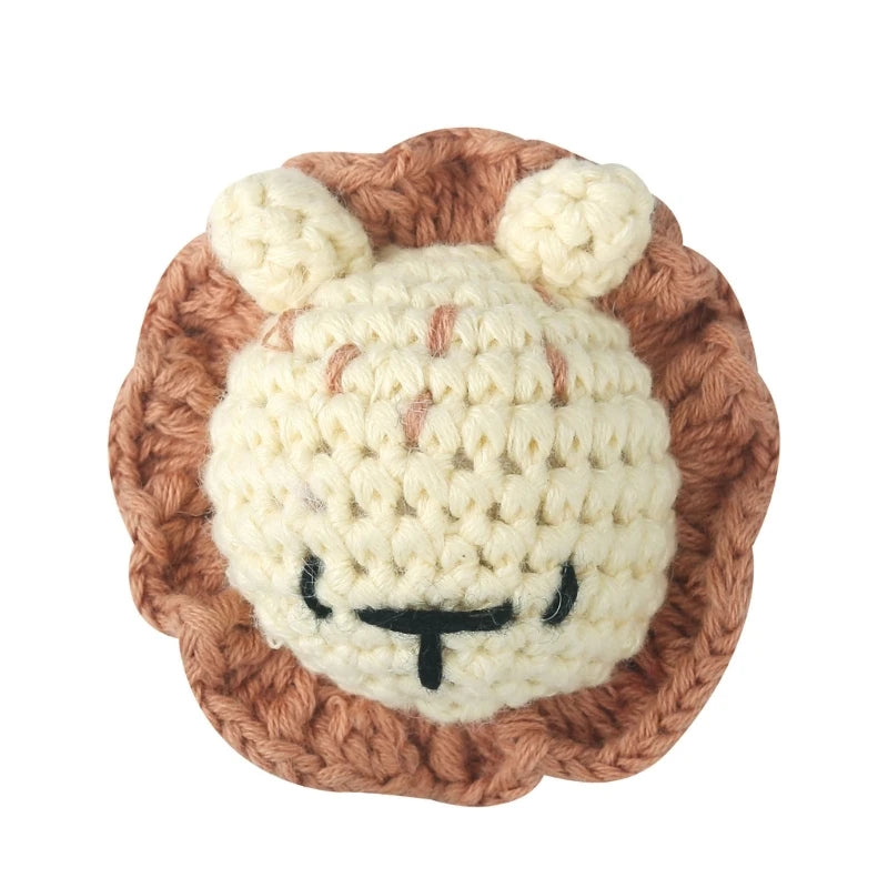 Handmade Crochet Bear Animal elephant Head Knitting Beads DIY Baby Pacifier Chain Chewable Accessories Newborn Teether Toy