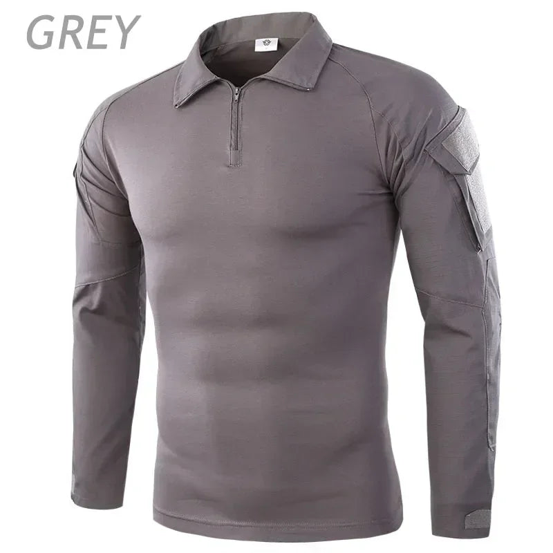 Combat Uniform Shirt Camouflage US Asian Size S-3XL Cargo Sport Tops Airsoft Paintball Tactical T-Shirts Hiking
