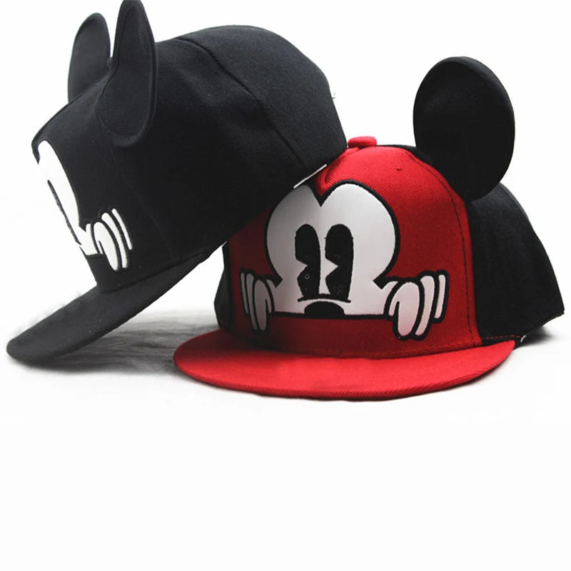 Disney Mickey Mouse Hat Cartoon Cute Big Ear Embroidered Baseball Hat Boys Girls Hip Hop Breathable Cap Adjustable Birthday Gift