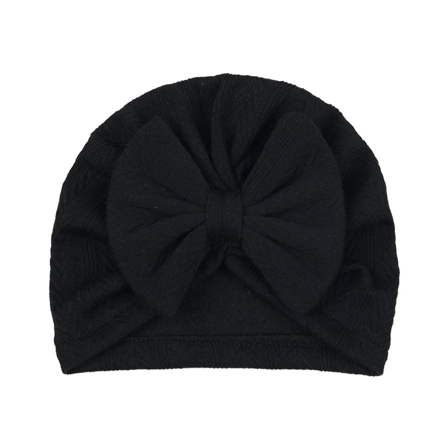 Cute Bow Baby Turban Hat Soft Elastic Kids Beanie Spring Summer Breathable Solid Color Baby Girl Bonnet Hats for Newborn Infant