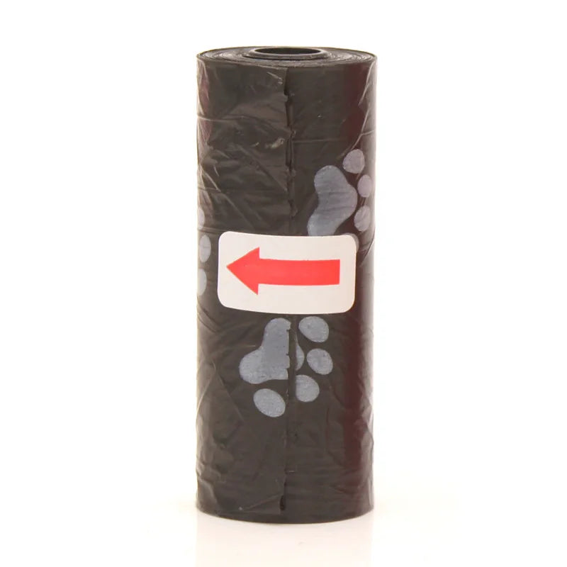 1 Roll Pet Poop Bags Disposable Dog Waste Bags Bulk Poop Bag Dispenser Bags with Paw Prints Garbage Bag