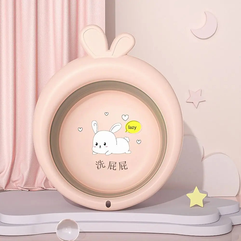 Children Wash Face Basin Household Basin Foldable Baby Bath Tub Kids Cartoon Rabbit Washbasin Infant Nursing Supplies