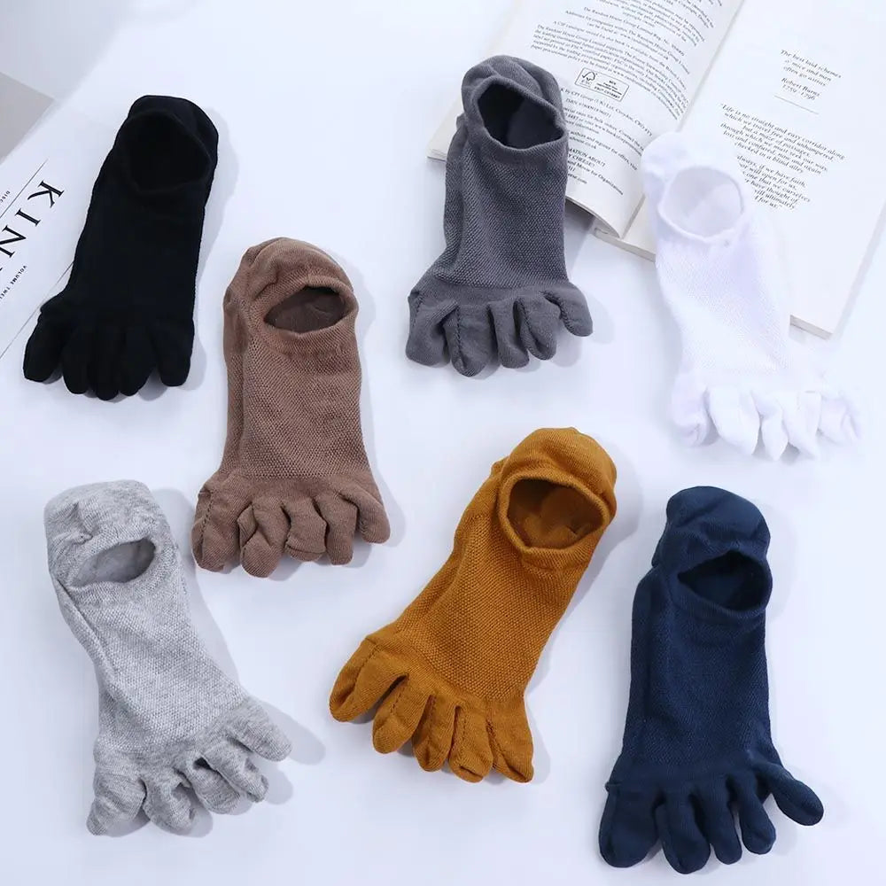 Breathable Sport Clothing Accessories Women Soft Simple Cotton Socks Short Socks Five Toes Socks Men Hosiery