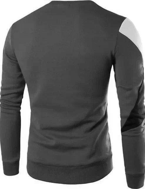 Spring New Men's Casual Long-sleeved Wind Hit The Color Stitching Hedging Sweater