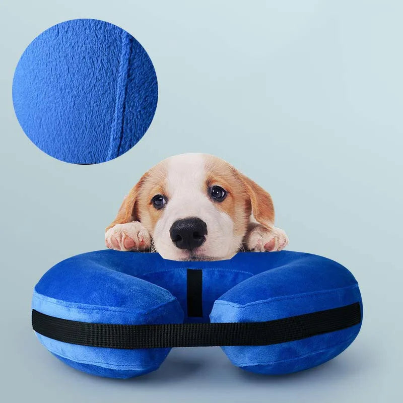 Inflatable Dog Collar Anti-bite Injury Elizabethan Collar for Small Medium Dogs Cats Adjustable Pet Recovery Collar Accessories