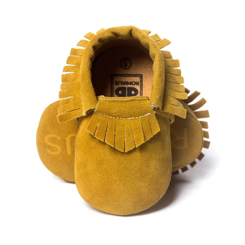 Baby Shoes Newborn Infant Boy Girl First Walker Suedu Cotton Sofe Sole Princess Fringe Toddler Baby Crib Shoes Casual Moccasins