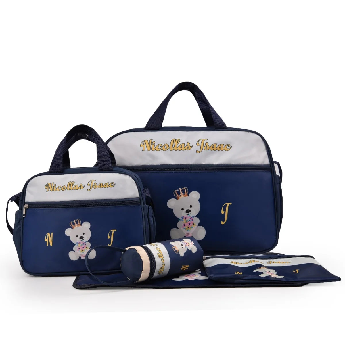 5pcs Baby Diaper Bag Set Maternity Shoulder Bag Handbag Nappy Storage Organizer Large Capacity Mom Hand Totes Mummy Stroller Bag