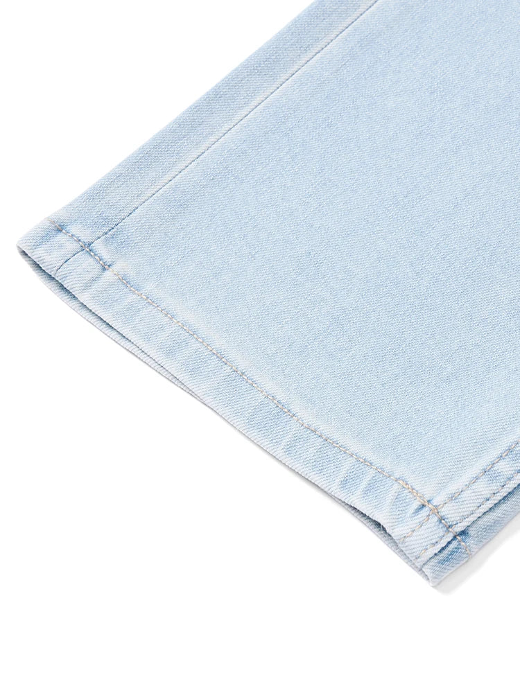 SIMWOOD 2024 Autumn New 9.3oz Coolmax Lightweight Jeans Men Washed Vintage Breathable Denim Pants
