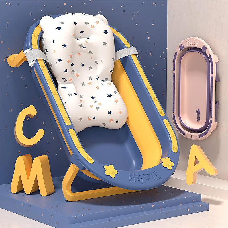 Baby bath tub children's foldable bath tub newborn children can sit and lie home bath bucket newborn supplies