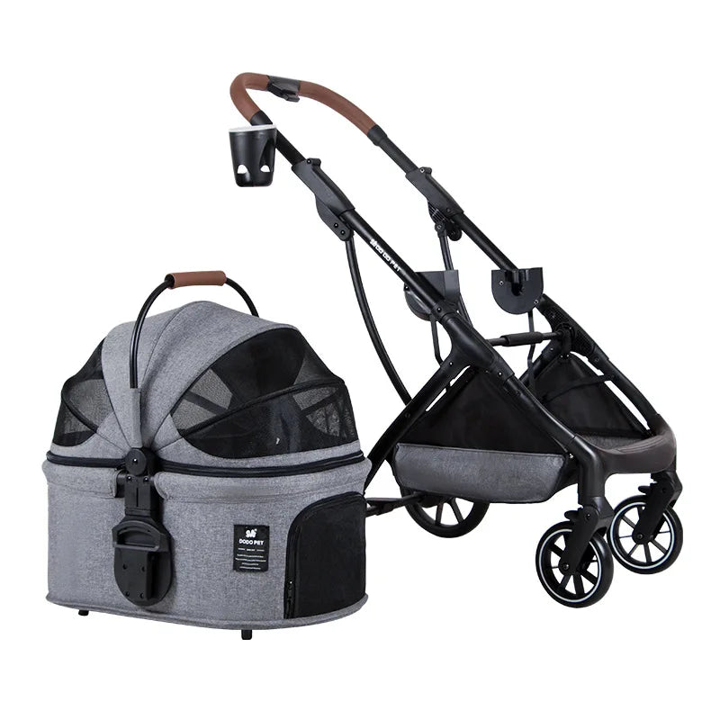 Pet Cart Universal Outdoor Travel Convenient Cat and Dog Travel Cart Foldable Oxford Cloth Aluminum Alloy Rod Load Capacity 20kg