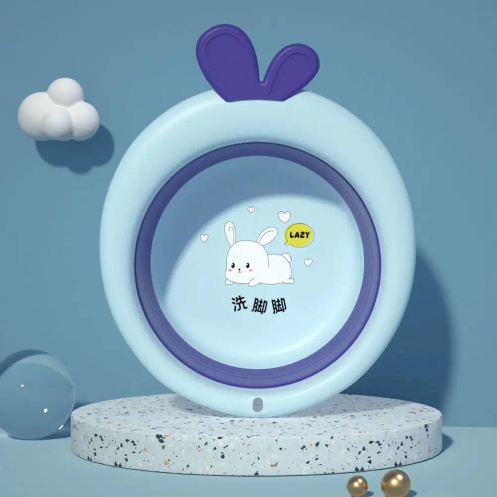 Children Wash Face Basin Household Basin Foldable Baby Bath Tub Kids Cartoon Rabbit Washbasin Infant Nursing Supplies