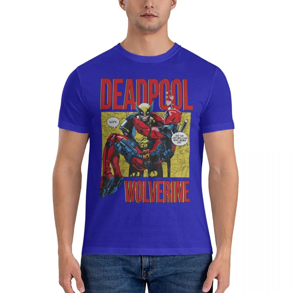 Besties Men's T Shirt Marvel X-man Deadpool & Wolverine Awesome Tees Short Sleeve Crew Neck T-Shirt Cotton Gift Idea Clothing