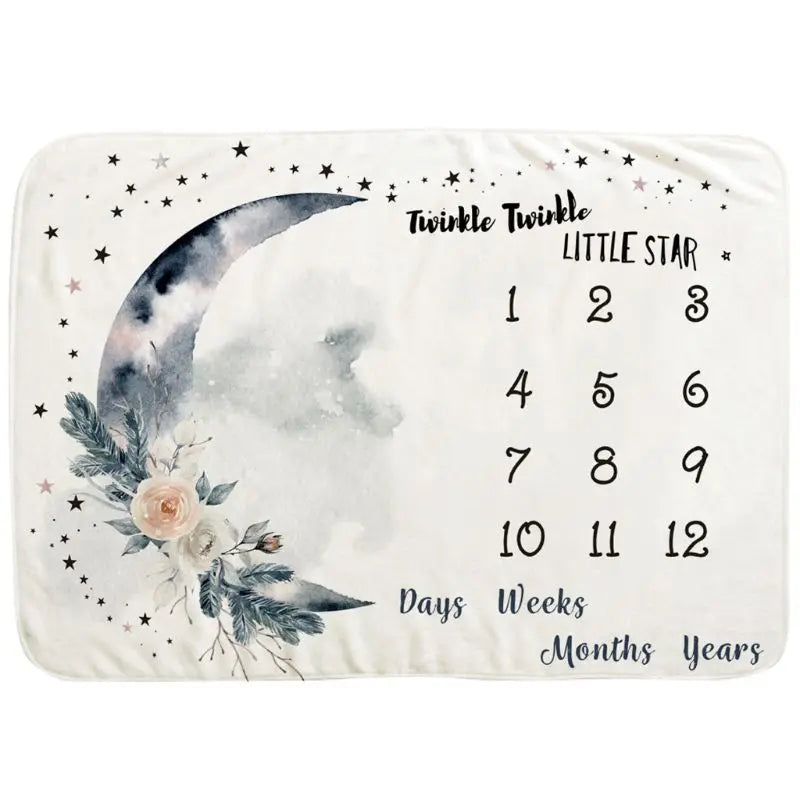 Baby Monthly Record Growth Milestone Blanket Newborn Photography Props Children Photo for Creative Moon Flower Background Cloth