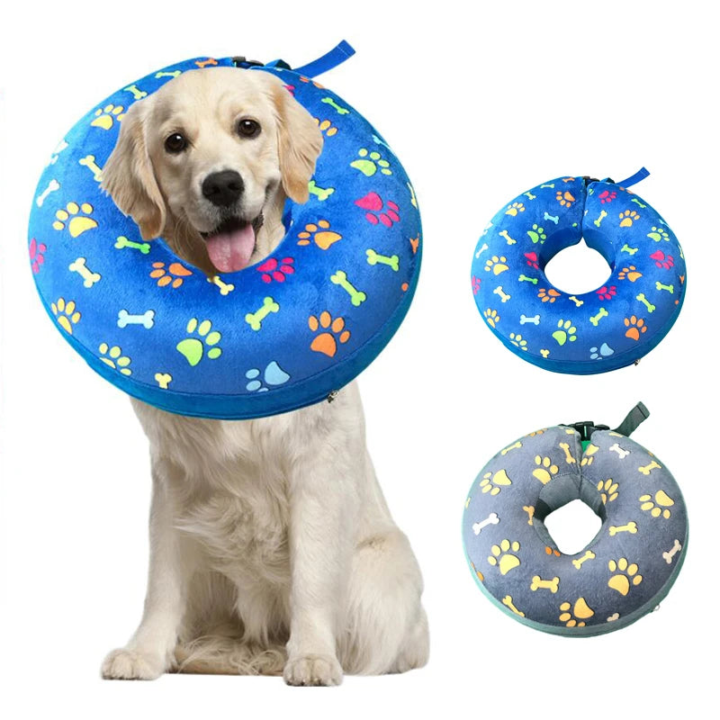 Dogs Cat Recovery Neck Wound Protective Inflatable Dog Collar Isabelino Anti-bite Injury Elizabethan Collar for Dog Accessories