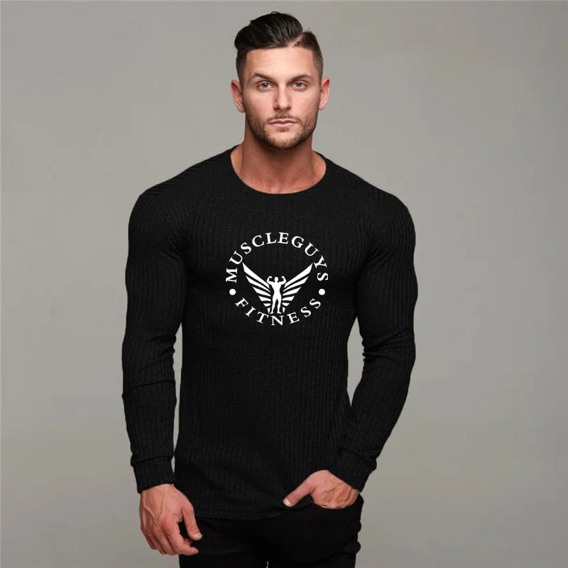 Muscleguys 2020 brand fashion thin men's pullover sweaters casual autumn fitness knitted sweater men masculino jersey clothes