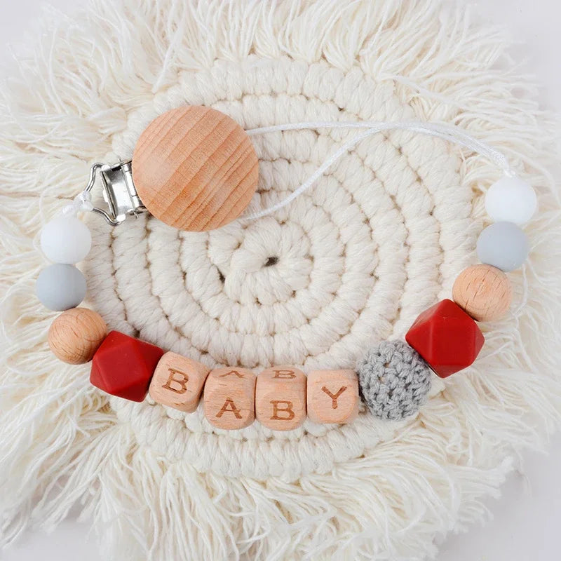 Baby Pacifier Clips Personalized Name Teethers Toys Dummy Nipples Holder Clip Chain Babies Accessories Newborn Custom Pacifiers