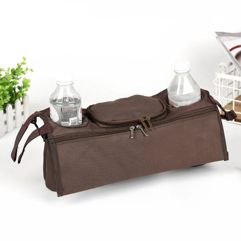 Stroller Organizer with Insulated Cup Holder By Detachable Phone Bag Shoulder Strap Fits for Stroller Baby Stroller Accessories