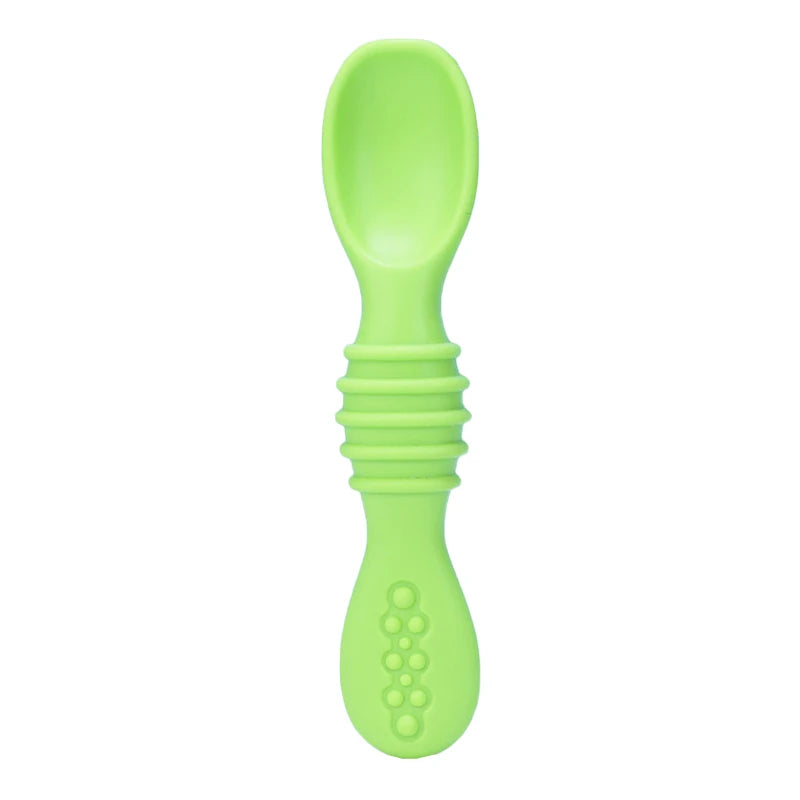 Baby Spoon Forks Set Food Grade Silicone Sticky Spoon Children Cutlery Training Spoon Kids Feeding Tableware Kitchen Accessories