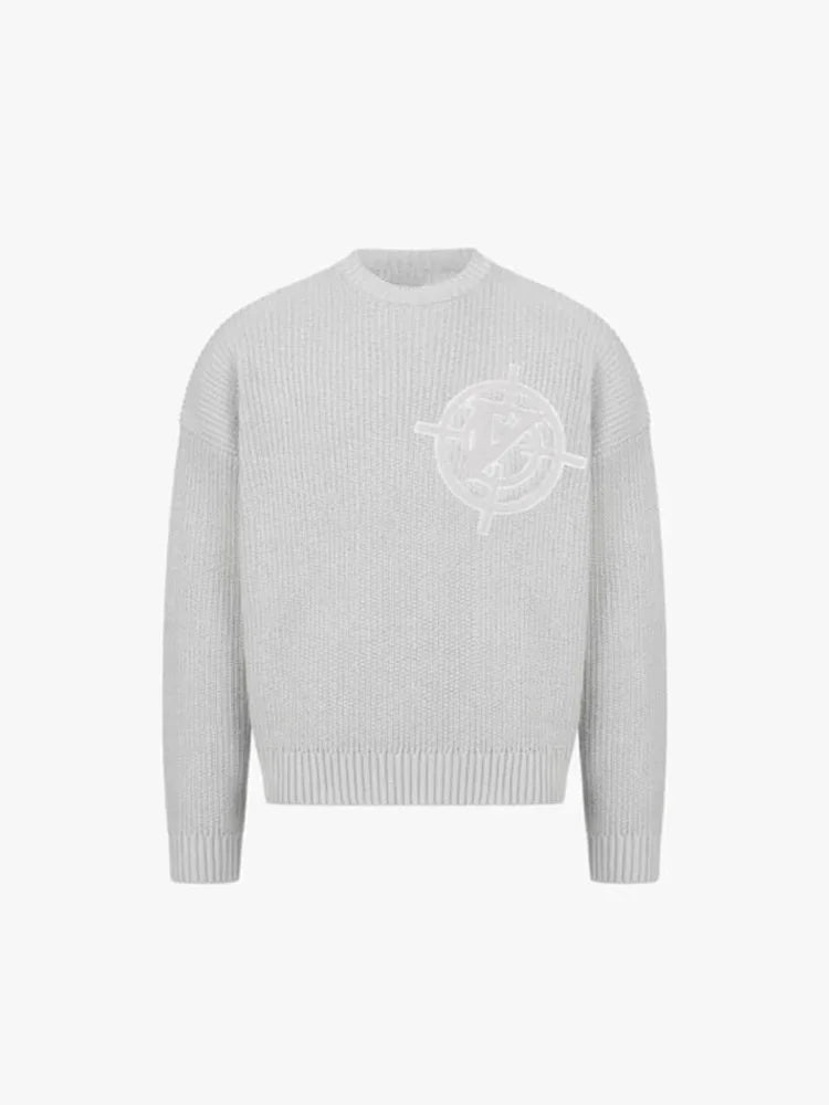 Fshion Letter Printed O Neck Knitted Sweater Men's Casual Loose Long Sleeve Solid Warm Pullover Jumpers Autumn Trendy Male Tops