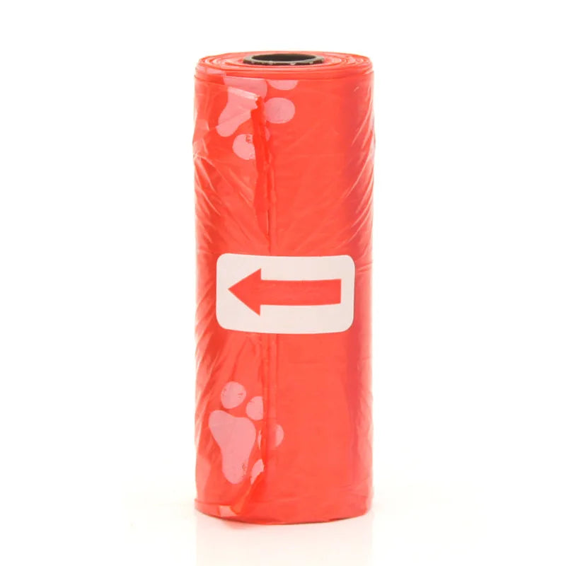 1 Roll Pet Poop Bags Disposable Dog Waste Bags Bulk Poop Bag Dispenser Bags with Paw Prints Garbage Bag