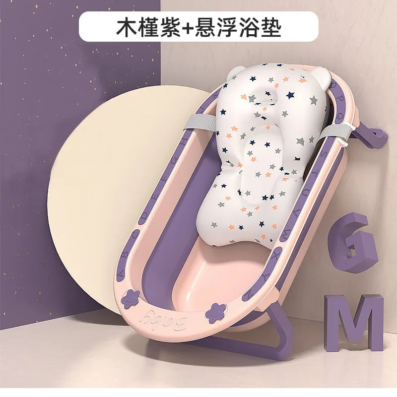 Baby bath tub children's foldable bath tub newborn children can sit and lie home bath bucket newborn supplies