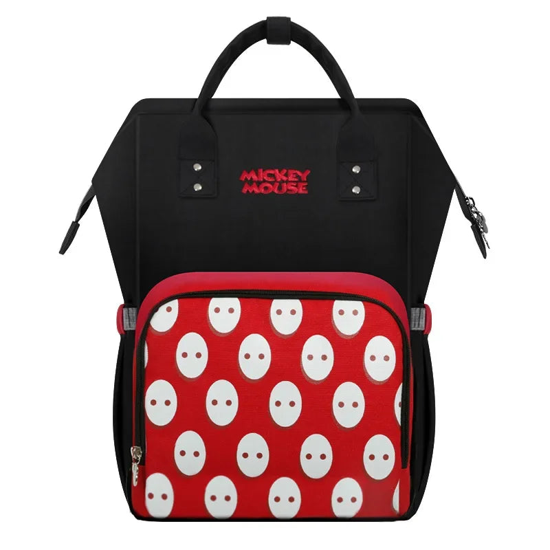 Disney Mickey Minne Diaper Bag Backpack Mummy Care Bag Waterproof Diaper Bags Travel Stroller Bag Baby Storage Bag Free Hooks