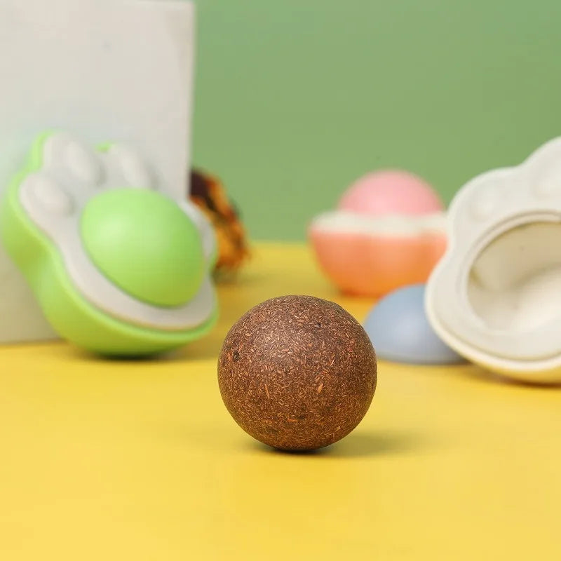 Cat Toy Mint Ball Catnip Wall Balls Pet Gall Grass Licking Snack Clean Mouth Tooth Cleaning Toys Cats Accessories Pet Supplies