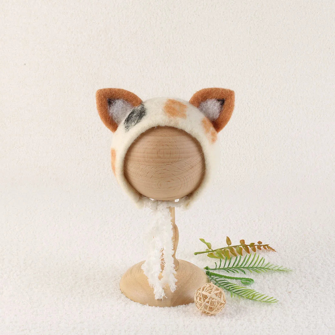 Newborn Wool Felt Deer Bonnet Girl Baby Flower Hat Newborn Photography Props Boy Baby Reindeer Hat Photo Shoot