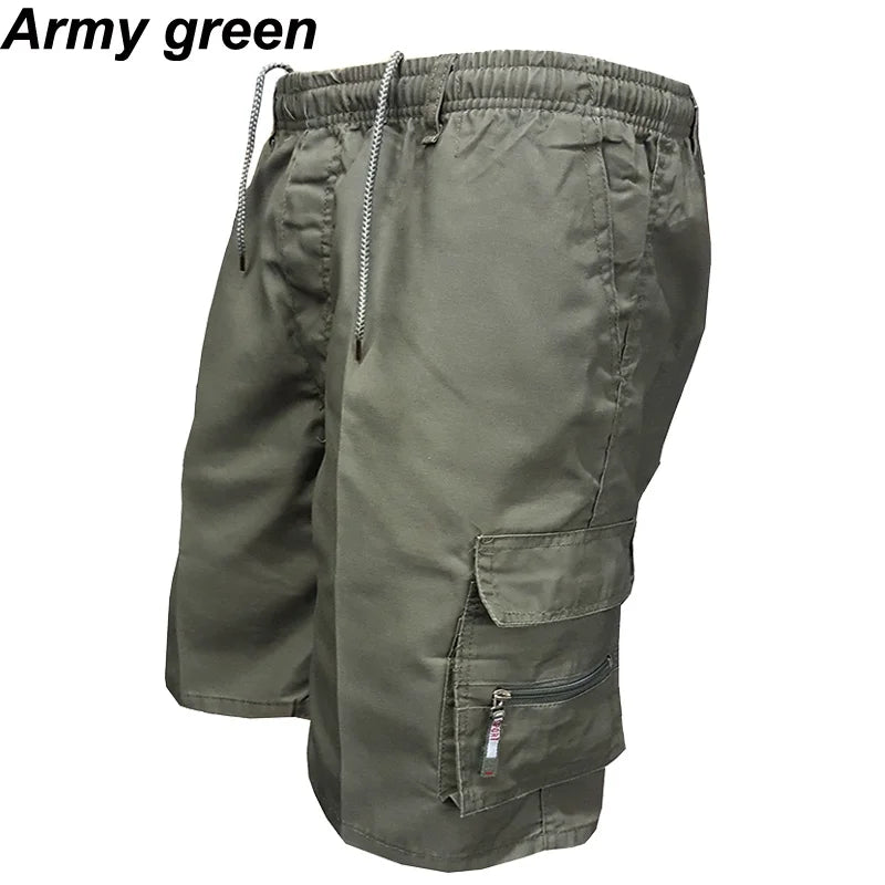 Summer Loose Pockets Men Cargo Shorts New Work Casual Short Pant Plus Size Fishing Solid Color Camouflage Shorts Free Shipping