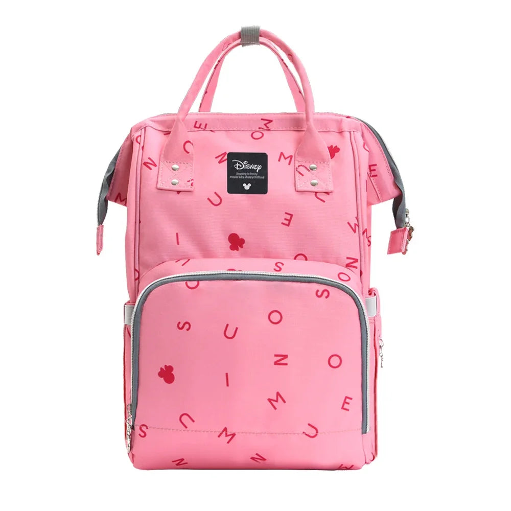Disney Baby Diaper Backpack Moms Baby Nursing Bag Mother Maternity Nappy Changing Bag Travel Stroller USB Heating Mickey Series