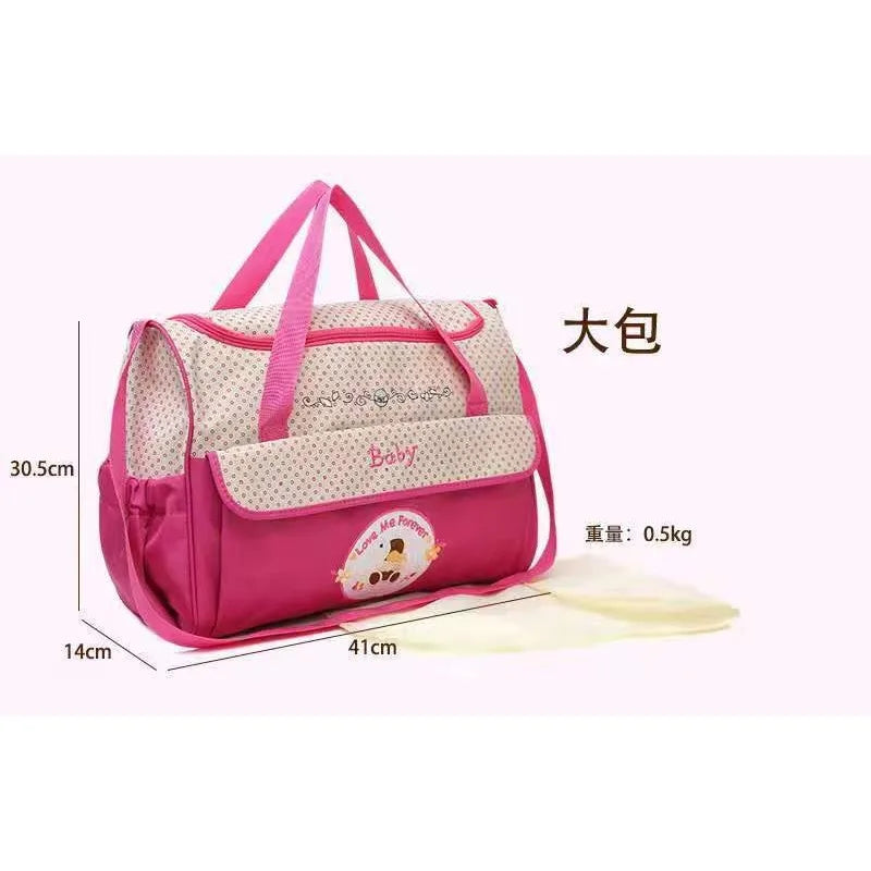 Cartoon Five-Piece Suit Mommy Bag Large-Capacity Wholesale Mom Bag Baby Outing Travel Handheld Crossbody Mother Baby Bag