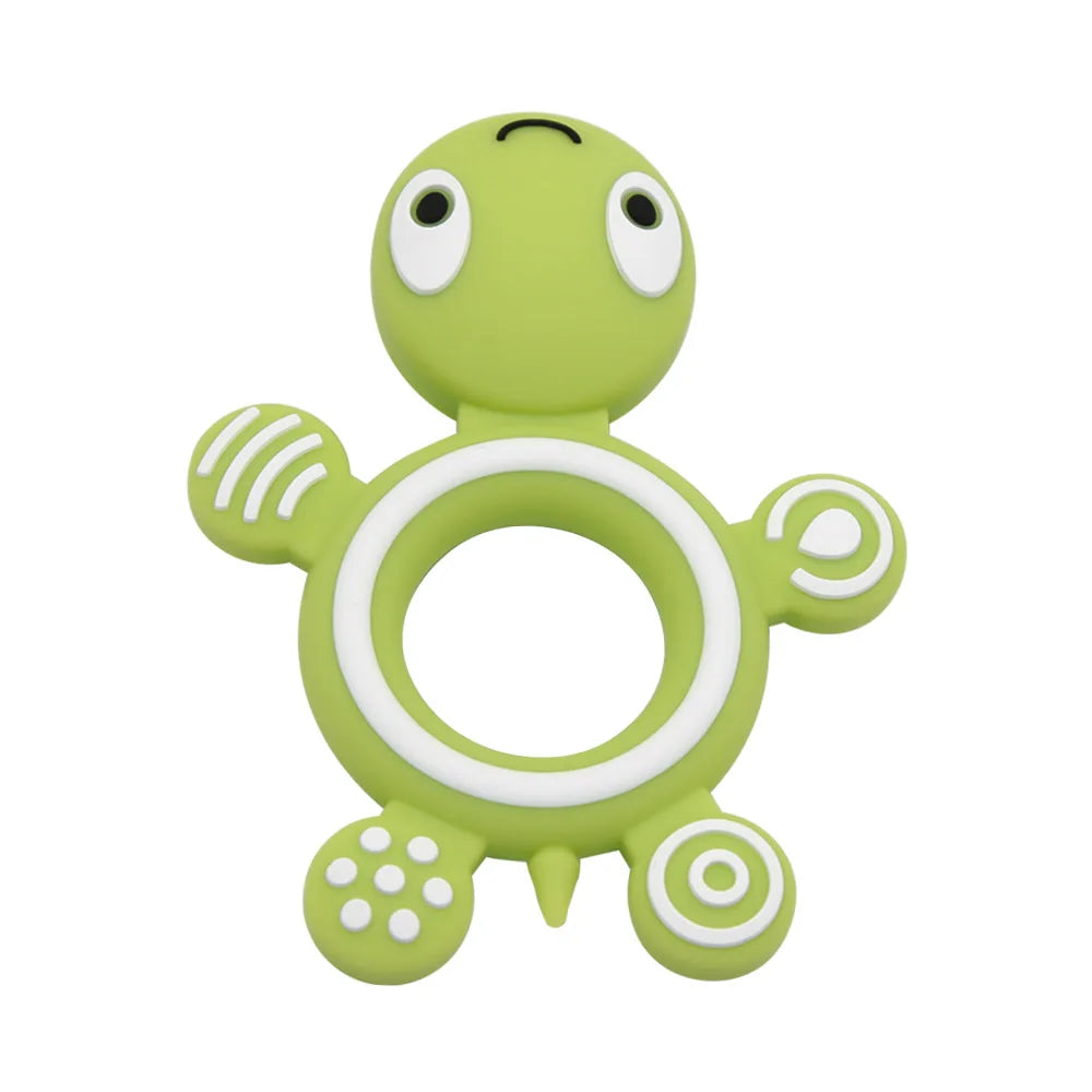 Cute-idea Silicone Baby Teethers 1pc Turtle Animal cartoon Food Grade Silicone Tiny Rod Kids Goods Nurse Gift Baby Teething Toy