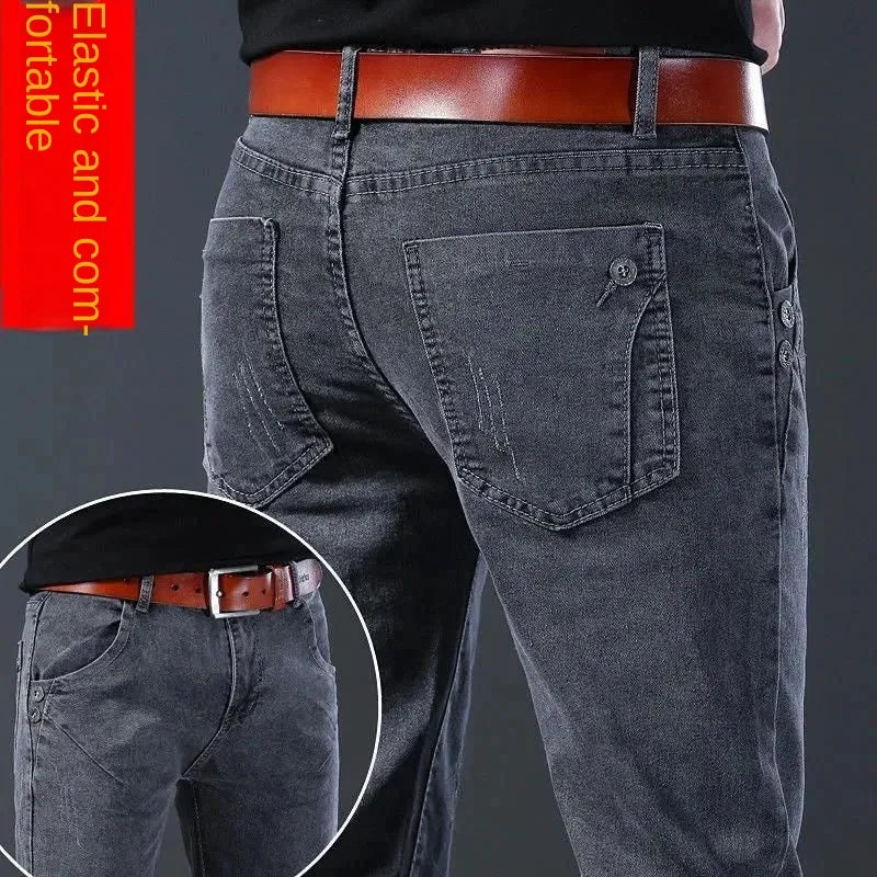 Designer Clothes Men Autumn Korean Fashion Men Elastic Stretch Tight Fit Versatile Youth Slim Male Skinny Jeans Pants Trousers