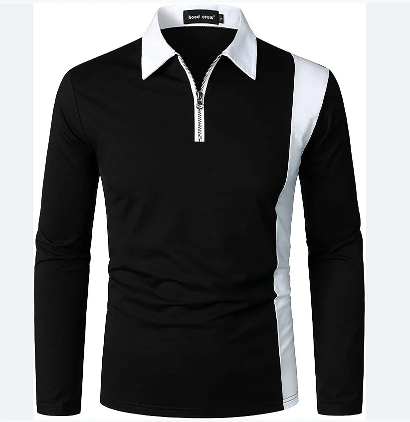 2023 New Trend Men's Fashion Lapel Shirt Long Sleeve Casual Sport T-shirt Tops Men Clothing