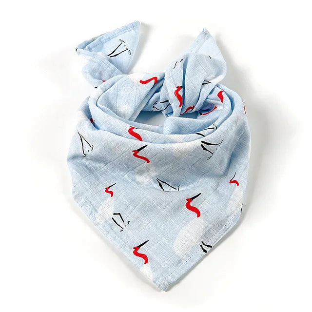 Cotton Baby Swaddle Newborn Muslin Swaddle Blanket for Girls & Boys Soft Baby Bath Towel Cute Infants Baby Bibs
