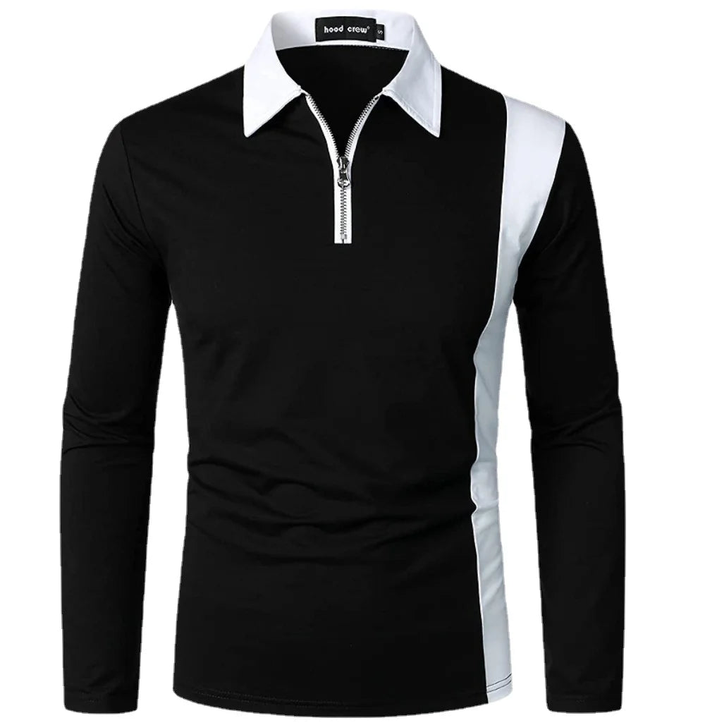 2023 New Trend Men's Fashion Lapel Shirt Long Sleeve Casual Sport T-shirt Tops Men Clothing