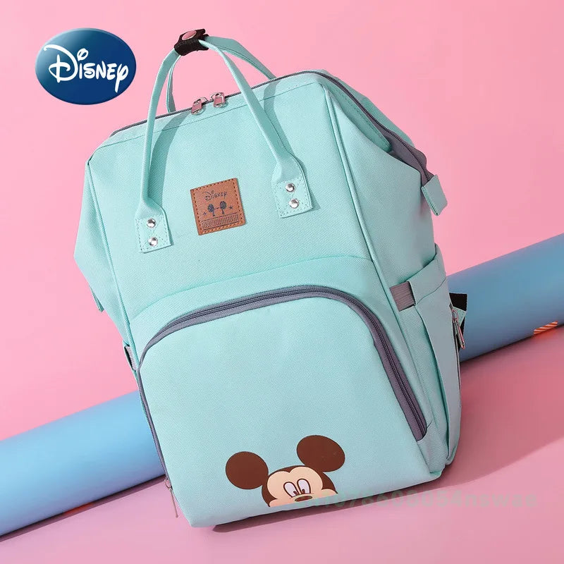 Disney's New Diaper Bag Backpack Luxury Brand Fashion Baby Bag Cartoon Cute Baby Diaper Bag Large Capacity Multi Function