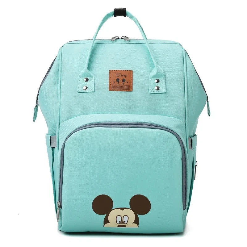 Disney's New Diaper Bag Backpack Luxury Brand Fashion Baby Bag Cartoon Cute Baby Diaper Bag Large Capacity Multi Function
