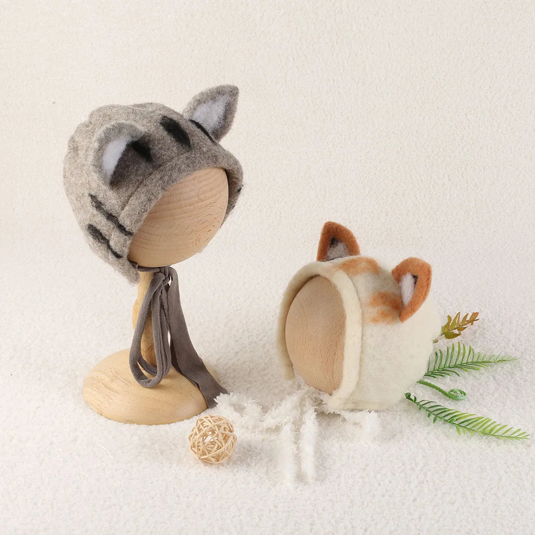 Newborn Wool Felt Deer Bonnet Girl Baby Flower Hat Newborn Photography Props Boy Baby Reindeer Hat Photo Shoot